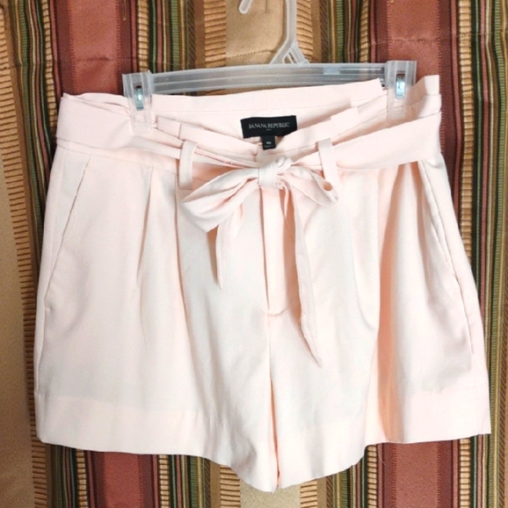Banana Republic Pink High-Waist Tie Front Shorts - Picture 4 of 6